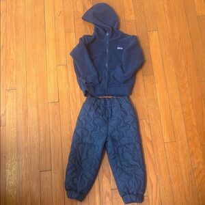 Patagonia Kids Navy Fleece Hoodie & Quilted Pants Set